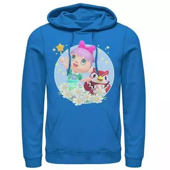 Мужская толстовка с капюшоном Animal Crossing New Horizons Villager & Celeste Portrait Licensed Character
