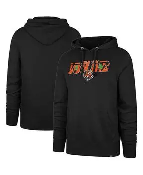 Мужская толстовка с капюшоном '47 black cincinnati bengals regional headline jungle pullover '47 Brand, черный