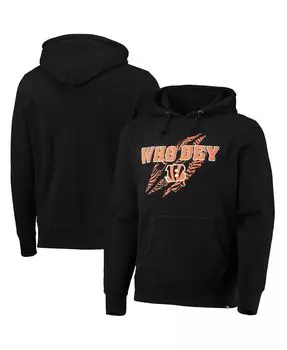 Мужская толстовка с капюшоном '47 black cincinnati bengals team headline '47 Brand, черный