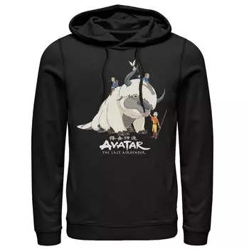 Мужская толстовка с капюшоном Avatar: The Last Airbender Appa Ride Group Shot Licensed Character