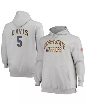 Мужская толстовка с капюшоном baron davis heather grey golden state warriors big and tall с именем и номером Mitchell & Ness, мульти