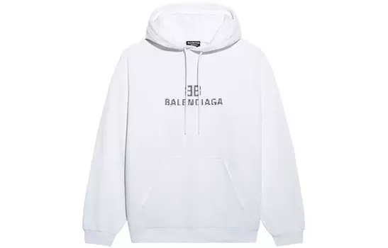 Мужская толстовка с капюшоном BB Pixel Medium Fit Balenciaga, белый