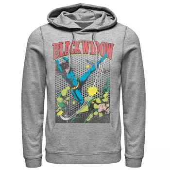 Мужская толстовка с капюшоном Black Widow Classic в стиле ретро с рисунком комиксов Marvel