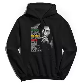 Мужская толстовка с капюшоном Bob Marley Lyric Good Music Licensed Character, черный