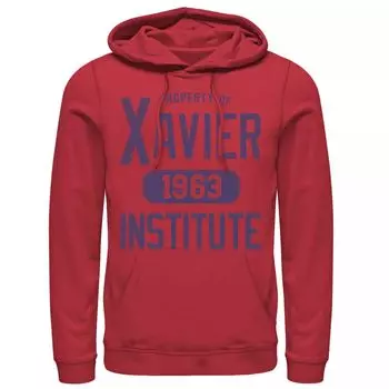 Мужская толстовка с капюшоном Campus Property 1963 года Marvel X-Men Xavier Institute 1963 Licensed Character, красный