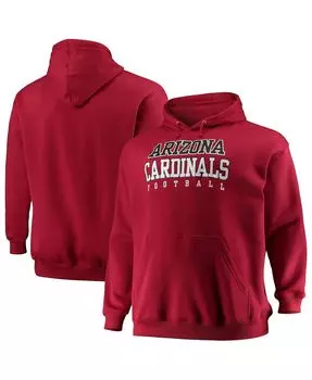 Мужская толстовка с капюшоном cardinal arizona cardinals big and tall stacked pullover Majestic