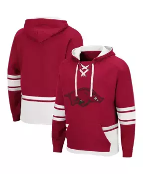Мужская толстовка с капюшоном Cardinal Arkansas Razorbacks Lace Up 3.0 Pullover Hoodie Colosseum, красный