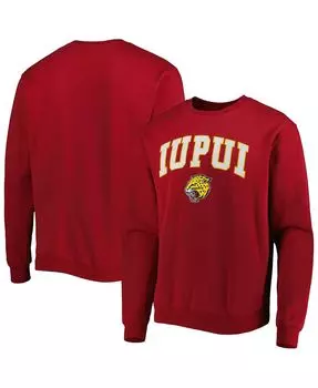 Мужская толстовка с капюшоном cardinal iupui jaguars arch over logo Colosseum