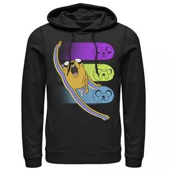 Мужская толстовка с капюшоном Cartoon Network Adventure Time Jake Emotions Licensed Character, черный