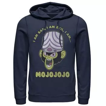 Мужская толстовка с капюшоном Cartoon Network Mojo Intro «Я плохой, я злой, я... MOJOJOJO» Licensed Character, синий