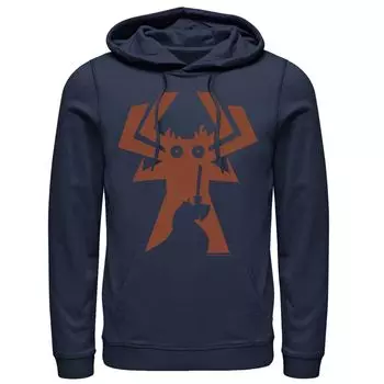Мужская толстовка с капюшоном Cartoon Network Samurai Jack Faces Aku Silhouette Licensed Character, синий