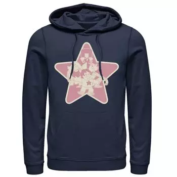 Мужская толстовка с капюшоном Cartoon Network Steven Universe Garnet Amethyst Pearl, групповой снимок, синий Licensed Character, синий