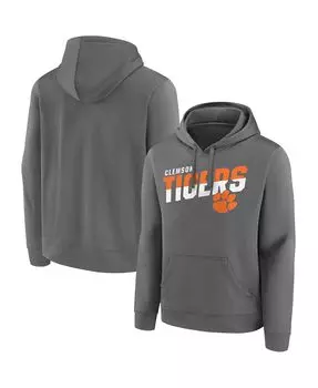 Мужская толстовка с капюшоном clemson tigers quick slant pullover с фирменной отделкой меланжевым угольным принтом Fanatics, мульти