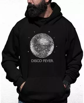 Мужская толстовка с капюшоном disco ball word art LA Pop Art, черный