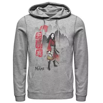 Мужская толстовка с капюшоном Disney Mulan Live Action с акварельным горным портретом Licensed Character