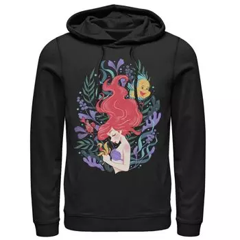 Мужская толстовка с капюшоном Disney The Little Mermaid Ariel Flounder и Sebastian Licensed Character