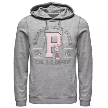 Мужская толстовка с капюшоном Disney Winnie The Pooh Piglet Collegiate Oh Dear Quote Licensed Character