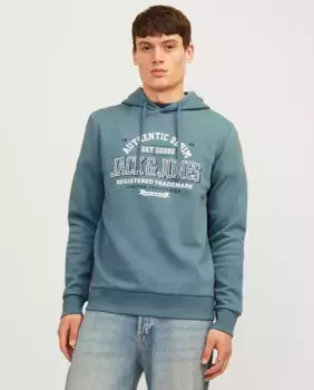 Мужская толстовка с капюшоном, длинными рукавами и принтом спереди Jack & Jones, цвет Verde Agua