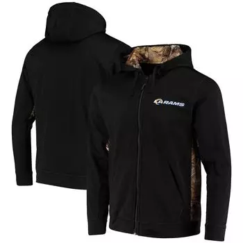 Мужская толстовка с капюшоном Dunbrooke Black/Realtree Camo Los Angeles Rams Decoy Tech Fleece с молнией во всю длину