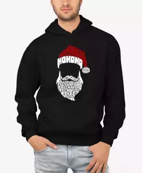 Мужская толстовка с капюшоном "Feliz Navidad Santa Claus Word Art" LA Pop Art, черный