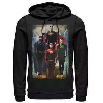 Мужская толстовка с капюшоном «Герои Лиги справедливости DC Comics» Licensed Character, черный