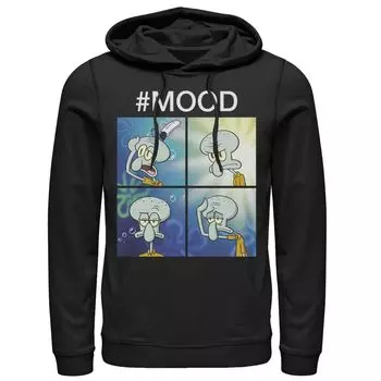 Мужская толстовка с капюшоном Губка Боб Квадратные Штаны Squidward Mood Nickelodeon, черный