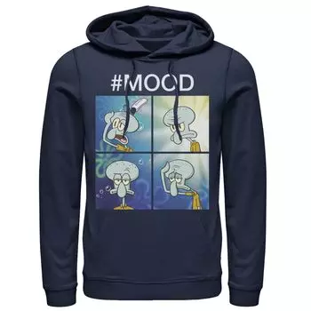 Мужская толстовка с капюшоном Губка Боб Квадратные Штаны Squidward Mood Nickelodeon, синий