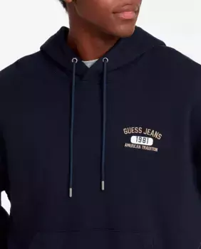 Мужская толстовка с капюшоном Guess Jeans, темно-синий
