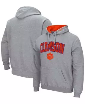 Мужская толстовка с капюшоном heather grey clemson tigers arch and logo 3.0 Colosseum, мульти