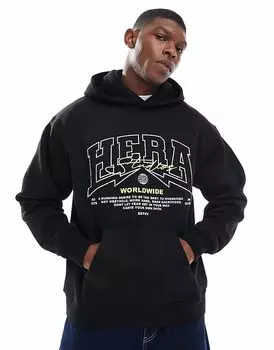 Мужская толстовка с капюшоном Hera Worldwide черного цвета