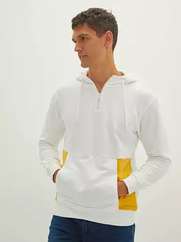 Мужская толстовка с капюшоном и цветными блоками с длинным рукавом LCW Casual