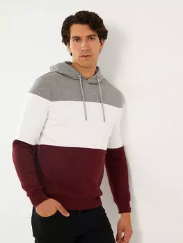 Мужская толстовка с капюшоном и цветными блоками с длинным рукавом LCWAIKIKI Classic