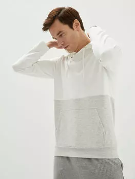 Мужская толстовка с капюшоном и цветными блоками с длинным рукавом LCWAIKIKI Classic