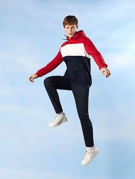 Мужская толстовка с капюшоном и цветными блоками с длинным рукавом Southblue