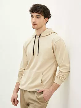 Мужская толстовка с капюшоном и длинным рукавом LCW Casual