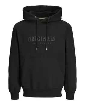 Мужская толстовка с капюшоном и длинными рукавами с принтом спереди Jack & Jones, черный