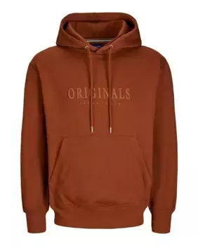 Мужская толстовка с капюшоном и длинными рукавами с принтом спереди Jack & Jones, коричневый