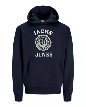 Мужская толстовка с капюшоном и длинными рукавами с принтом спереди Jack & Jones, синий