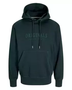 Мужская толстовка с капюшоном и длинными рукавами с принтом спереди Jack & Jones, темно-зеленый