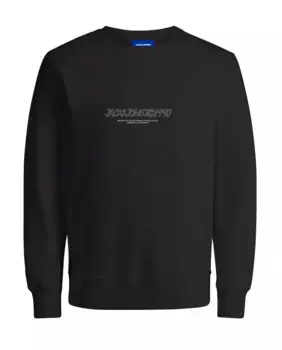 Мужская толстовка с капюшоном и длинными рукавами спереди с логотипом Jack & Jones, черный