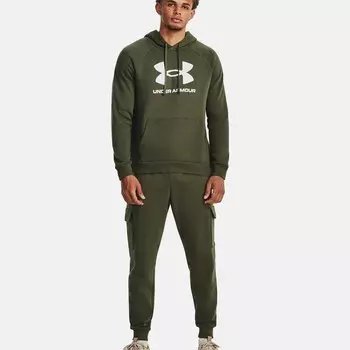 Мужская толстовка с капюшоном и флисовым логотипом Rival Under Armour, белый