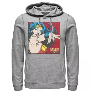 Мужская толстовка с капюшоном и графическим портретом в стиле DC Comics Wonder Woman в стиле ретро в стиле поп-арт Licensed Character
