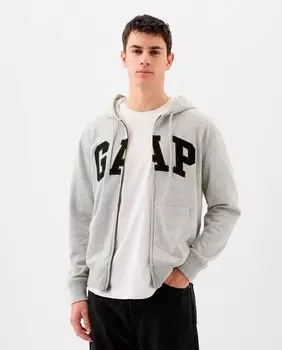 Мужская толстовка с капюшоном и карманом-кенгуру Gap, светло-серый