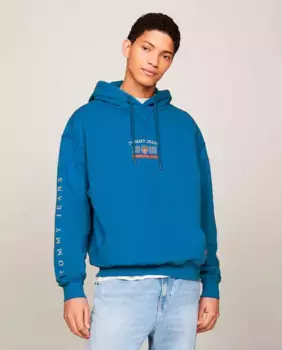 Мужская толстовка с капюшоном и карманом-кенгуру International Games Tommy Jeans, синий