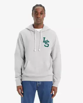 Мужская толстовка с капюшоном и карманом Levi's, серый