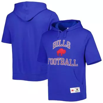Мужская толстовка с капюшоном и короткими рукавами Mitchell & Ness Royal Buffalo Bills