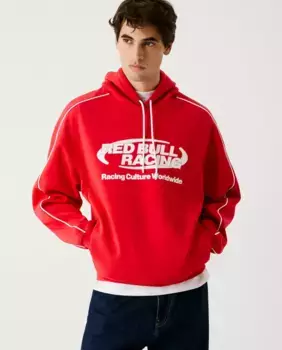 Мужская толстовка с капюшоном и логотипом Pepe Jeans, красный