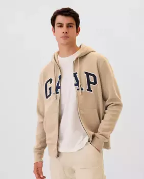 Мужская толстовка с капюшоном и молнией спереди Gap, цвет Kaki