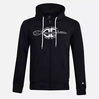 Мужская толстовка с капюшоном и молнией во всю длину Champion, черный