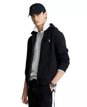 Мужская толстовка с капюшоном и молнией во всю длину двойной вязки Polo Ralph Lauren, черный